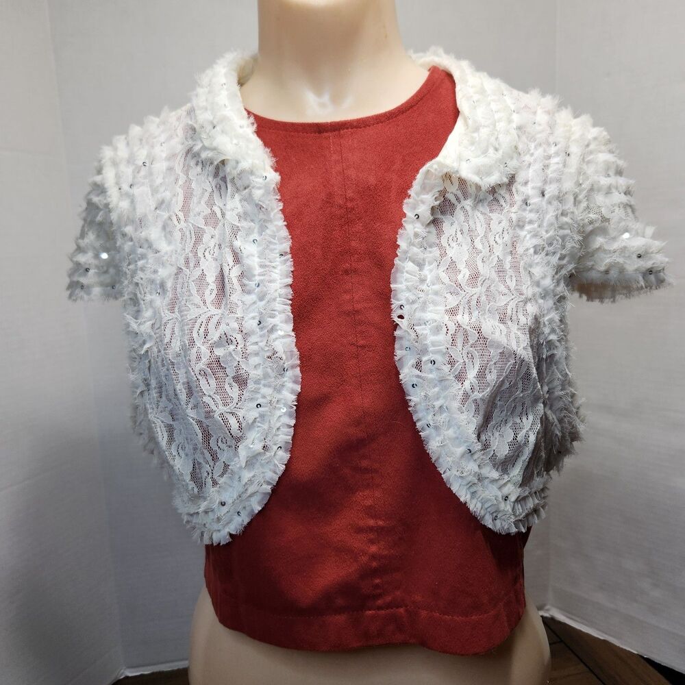 Metro 7 Lace Bolero Hotsell Jacket White Lg